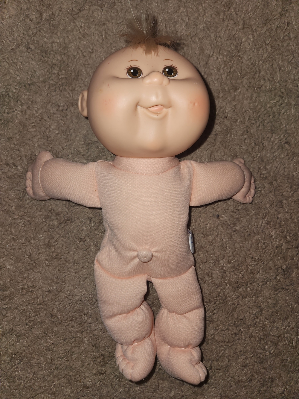 Vintage Cabbage Patch Kids Preemie Doll Bald Tuft Blonde Hair Blue Eyes Signed